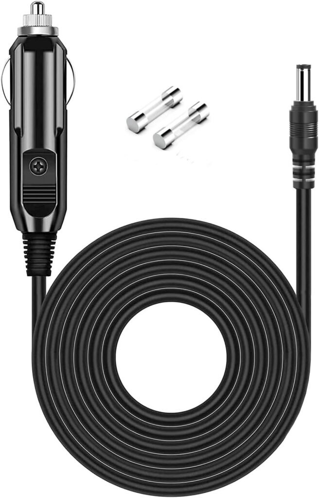 12V/24V Car Charger Cable for Rockpals WCE001 RP250W 250W 240Wh K53 350W 288Wh,ALLWEI 300W/500W,FlashFish 150-200W Portable Power Station and More Other Brand Solar Generator Charging Cord