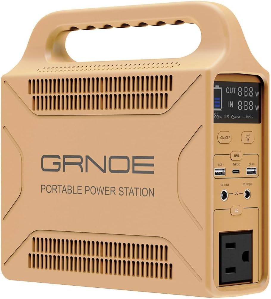 300W Portable Power Station, 165Wh Backup Battery Generators with 110V Pure Sine Wave AC Outlet, USB Ports, Solar Power Supply for Camping Outdoors Home Blackout