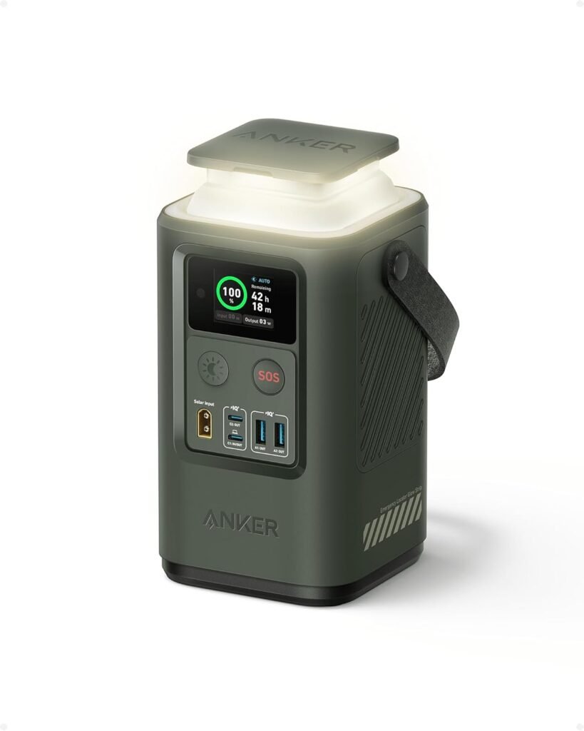 Anker Power Bank Power Station 60,000mAh,Portable Outdoor Generator 87W with Smart Digital Display, Retractable Auto Lighting and SOS Mode, Home Backup(PowerCore Reserve 192Wh) for Travel, Camping