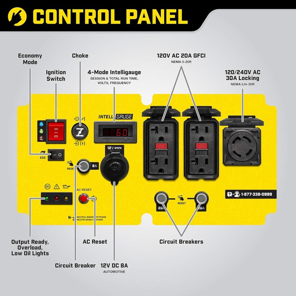 Champion Power Equipment 100520 8750-Watt DH Series Open Frame Inverter Electric Start  Storage Cover for 3000-Watt or Higher Inverter Generators