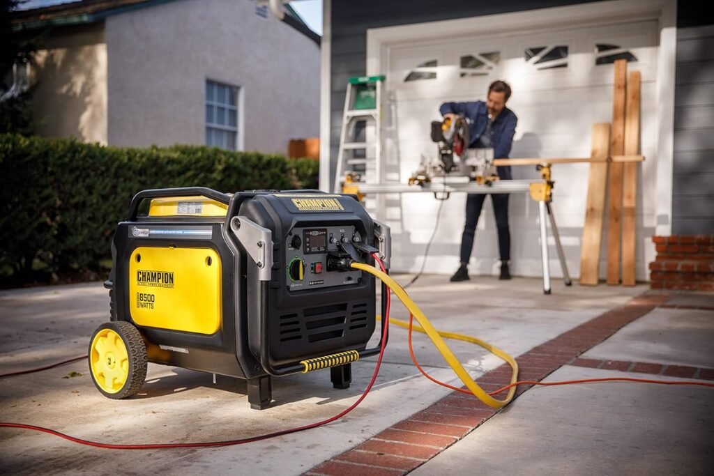 Champion Power Equipment 8500-Watt Electric Start Dual Fuel Home Backup Portable Inverter Generator with Quiet Technology and CO Shield