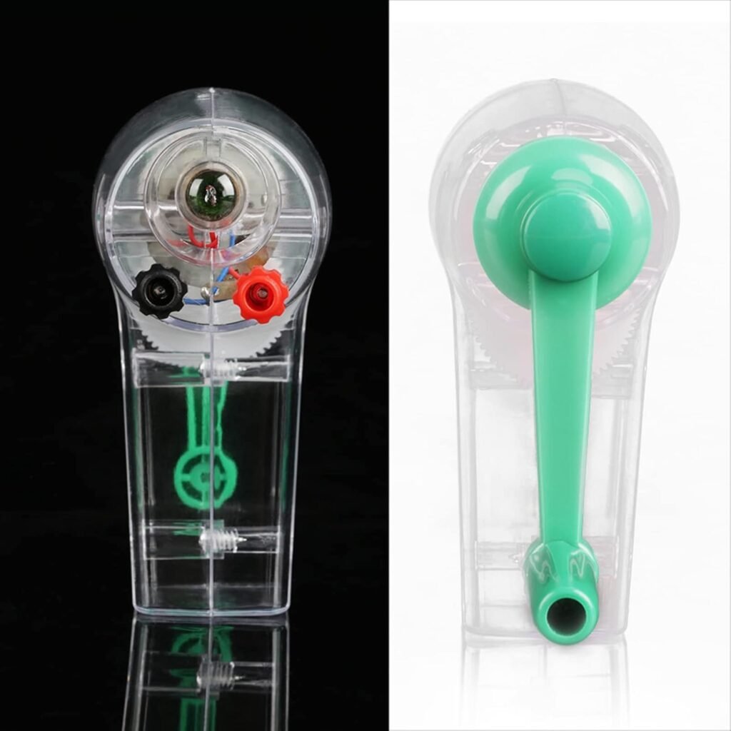 Hand Crank DC Generator, 6.3V 0.2A Manual Driven Electricity Generator Mechanical Emergency Power Supply Bulb Science Education Experiment for Home School Classroom Physics Teaching Demonstrations Hand Crank DC Generator, 6.3V 0.2A Manual Driven Electricity Generator Mechanical Emergency Power Supply Bulb Science Education Experiment for Home School Classroom Physics Teaching Demonstrations