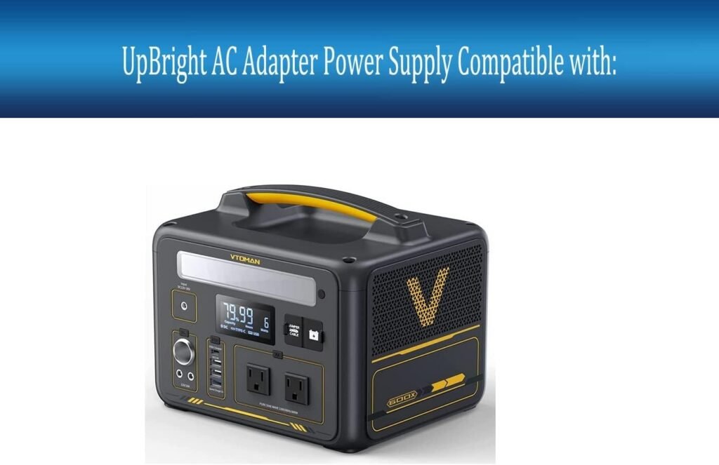 UpBright 12V AC Adapter Compatible with Vtoman Jump 600X 299Wh PS600 600W 626Wh 174000mAh 600 Portable Power Station Solar Generator LiFePO4 Lithium Ion Battery DC Input 12-30V Supply Cord Charger PSU