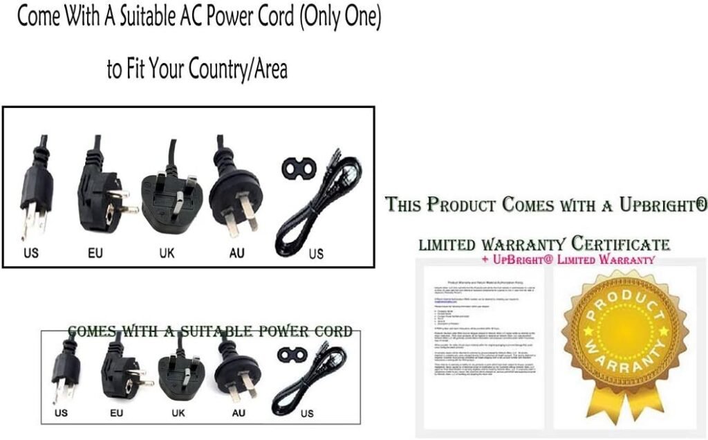 UpBright AC/DC Adapter Compatible with DuroMax XP4000S XP4850EH XP4400EH XP8500E XP5500E XP8500EH XP5500EH Portable Generator Electric Start-Camping DC12V 12.0V 12VDC Power Supply Charger