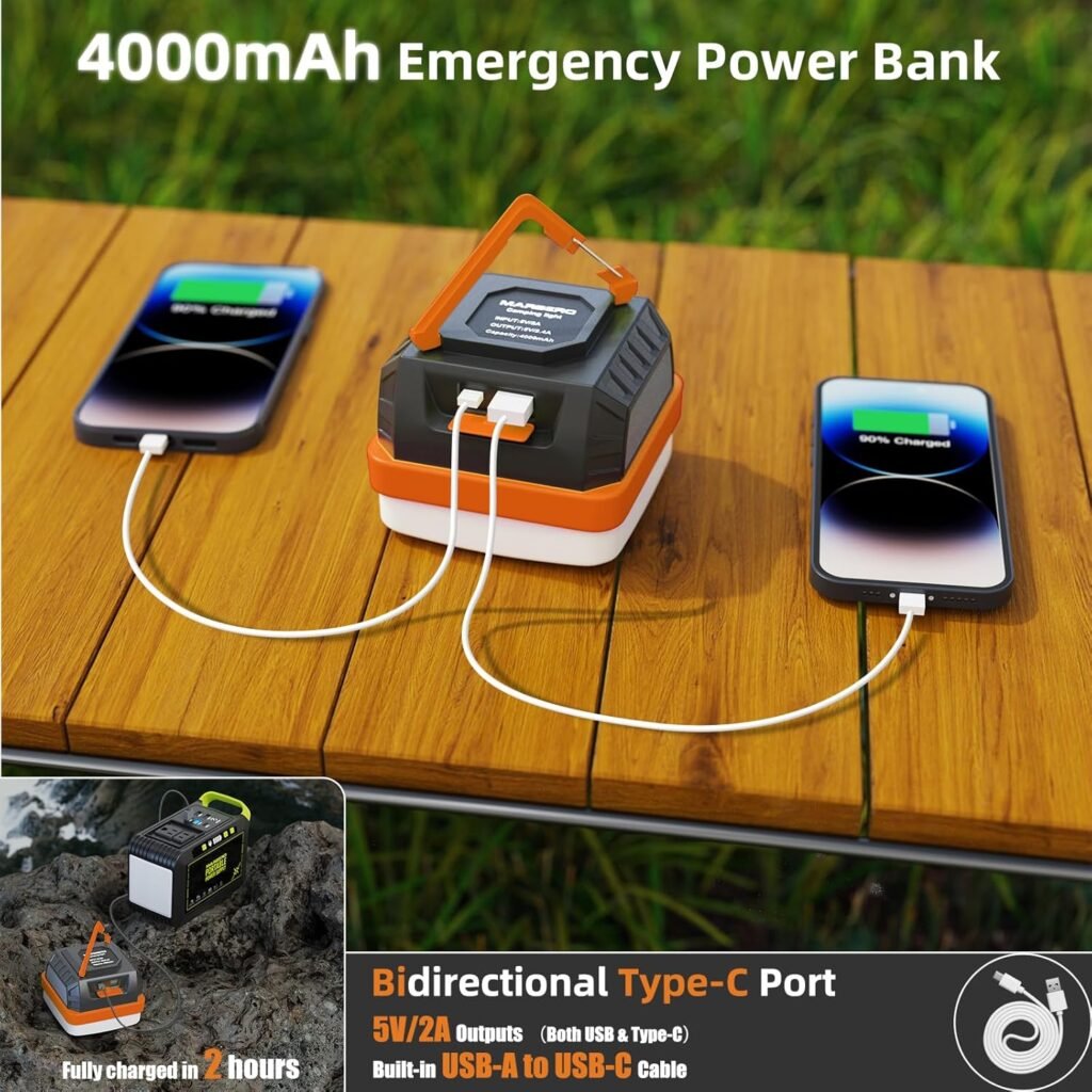 MARBERO Portable Power Station 150W Peak with 248LM Camping Lantern