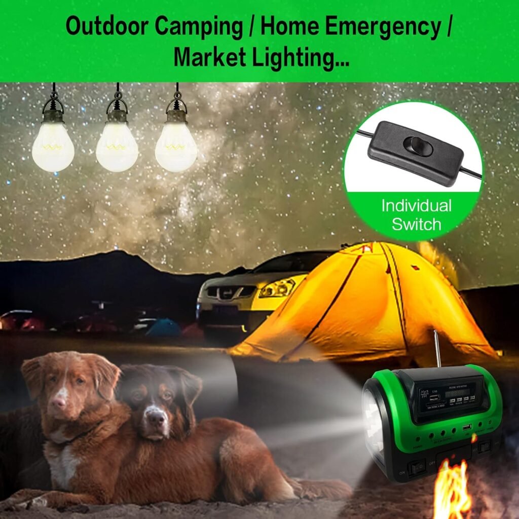 Solar Generator with Panels included,Portable Power Station for Emergency Power Supply,Portable Generators for Home Use,CampingOutdoor,Solar Powered Generator With 3 Sets LED Light