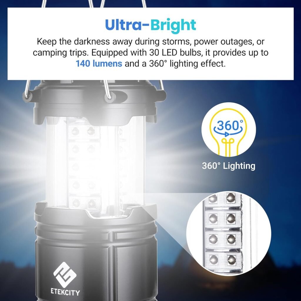 Westinghouse iGen200s Portable Power Station and Solar Generator, 300 Peak Watts and 150 Rated Watts  Etekcity LED Camping Lantern for Emergency Light Hurricane Supplies, 4 Pack