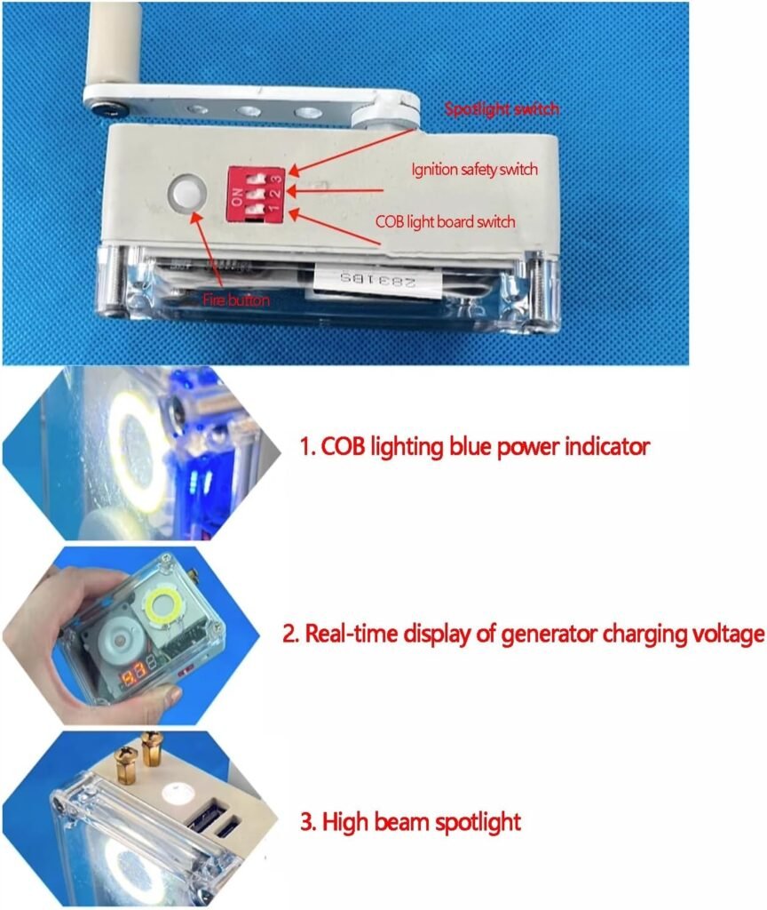 10W 5V DIY Hand Crank Generator With USB Charging Emergency Power Supply Portable Hand Crank Generator Outdoor Camping Lighting