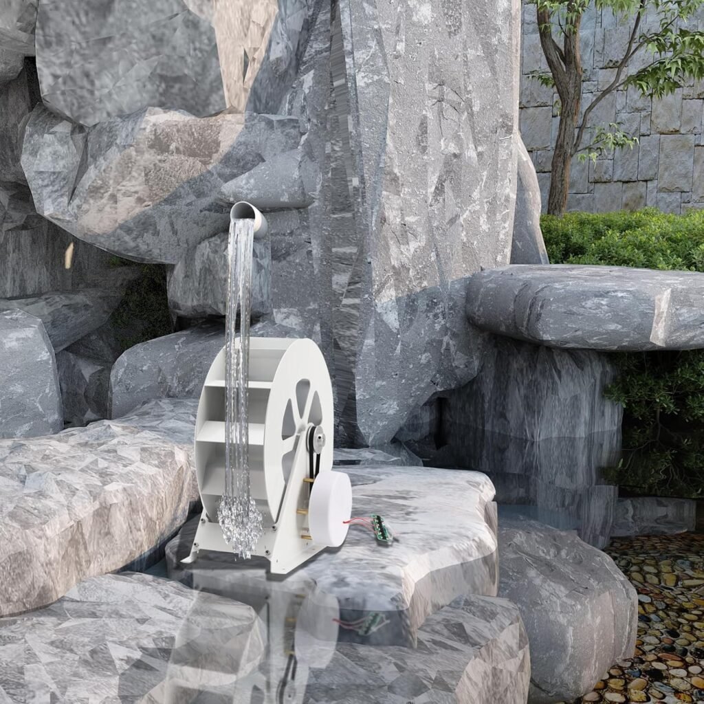50W 100W Micro Hydroelectric Turbine Generator, Low-Speed Hydro Water Wheel Generator for Household Outdoor Lighting Generation Power Equipment Hydro Water Turbine Generator