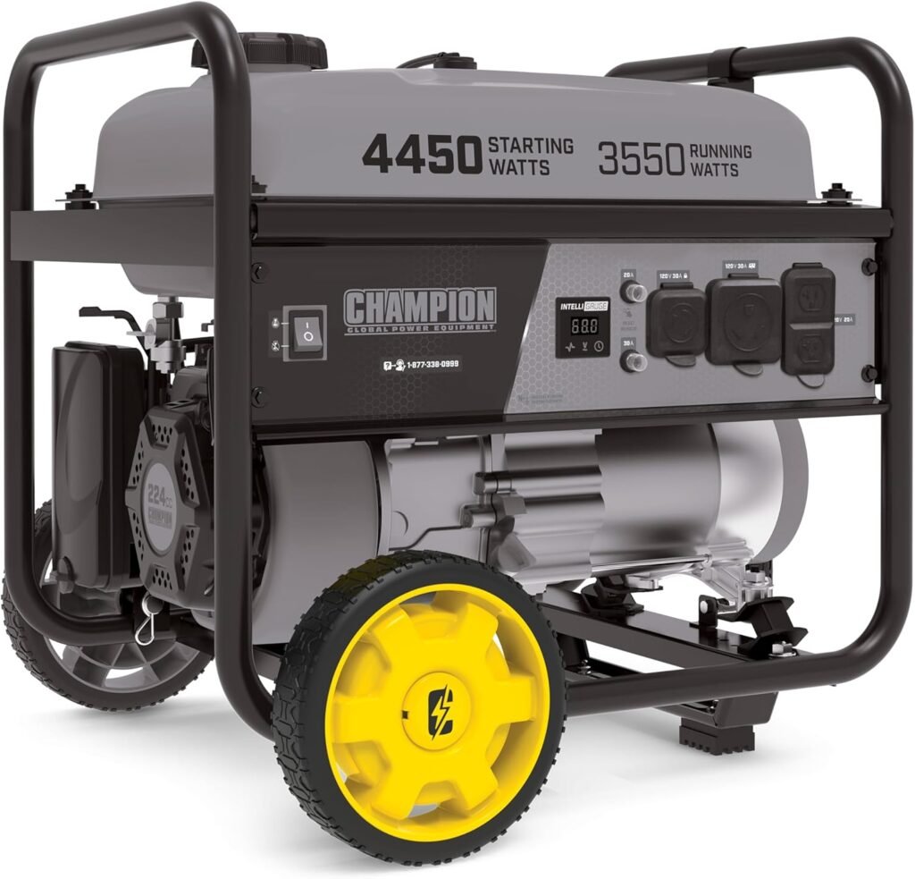 Champion Power Equipment 40065 Wheel Kit with Folding Handle and Never Flat Tires, for 2800-4750-Watt Generators, Black