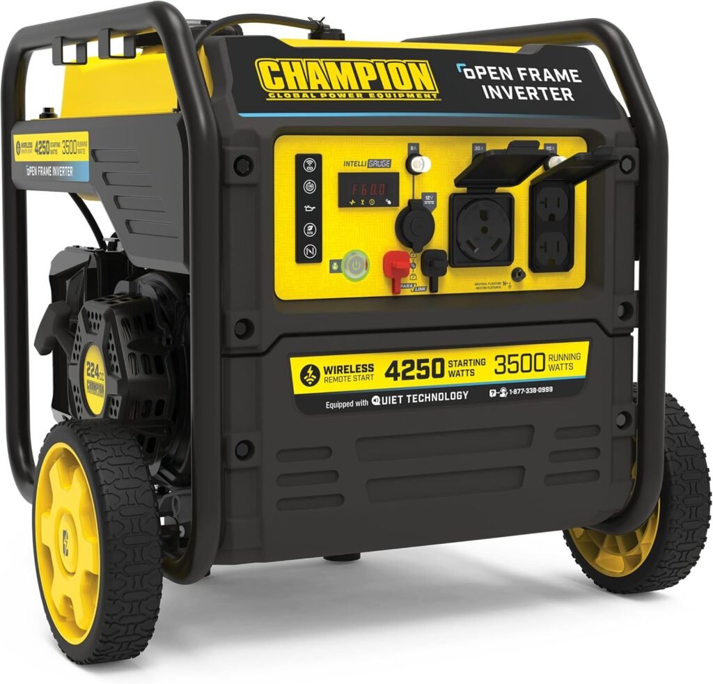 Champion Power Equipment 4250-Watt Dual Fuel RV Ready Portable Open Frame Inverter Generator with Quiet Technology
