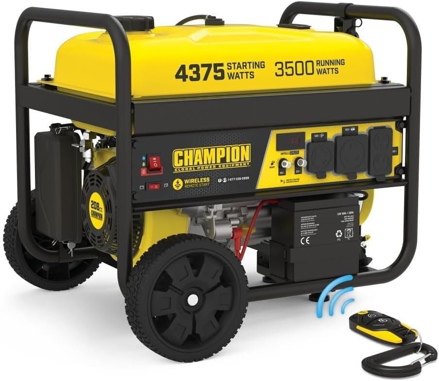 Champion Power Equipment 4750-Watt Dual Fuel Portable Generator with Electric Start, Wheel Kit