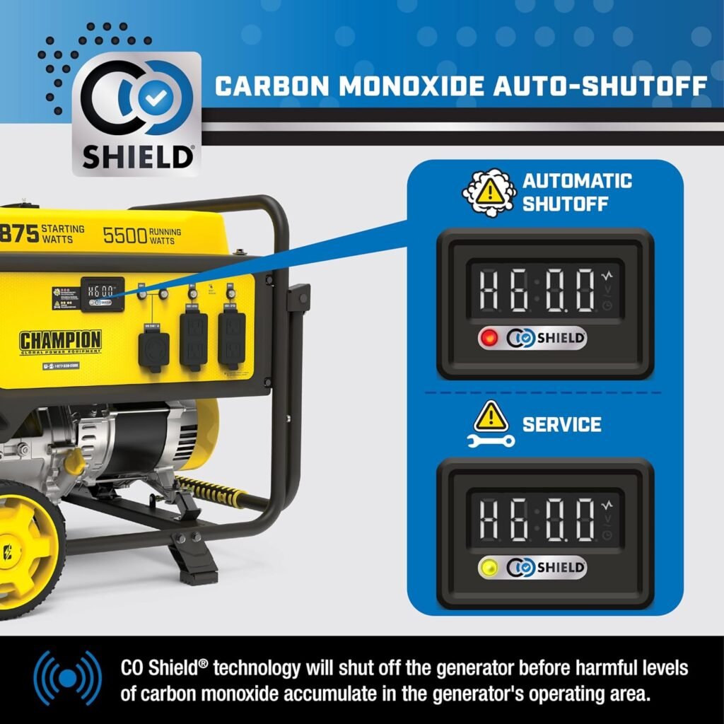 Champion Power Equipment 6875-Watt Dual Fuel Portable Generator, CO Shield