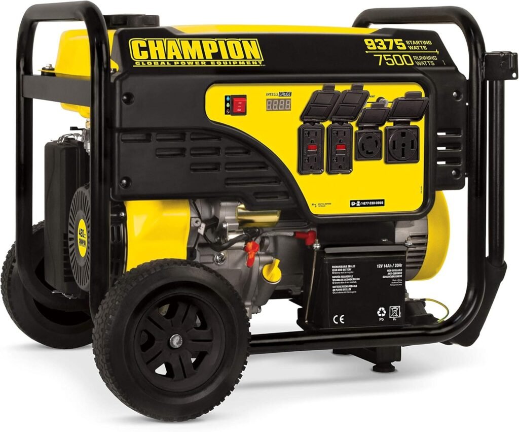 Champion Power Equipment 9375-Watt Electric Start Dual Fuel Home Backup Portable Generator with and CO Shield