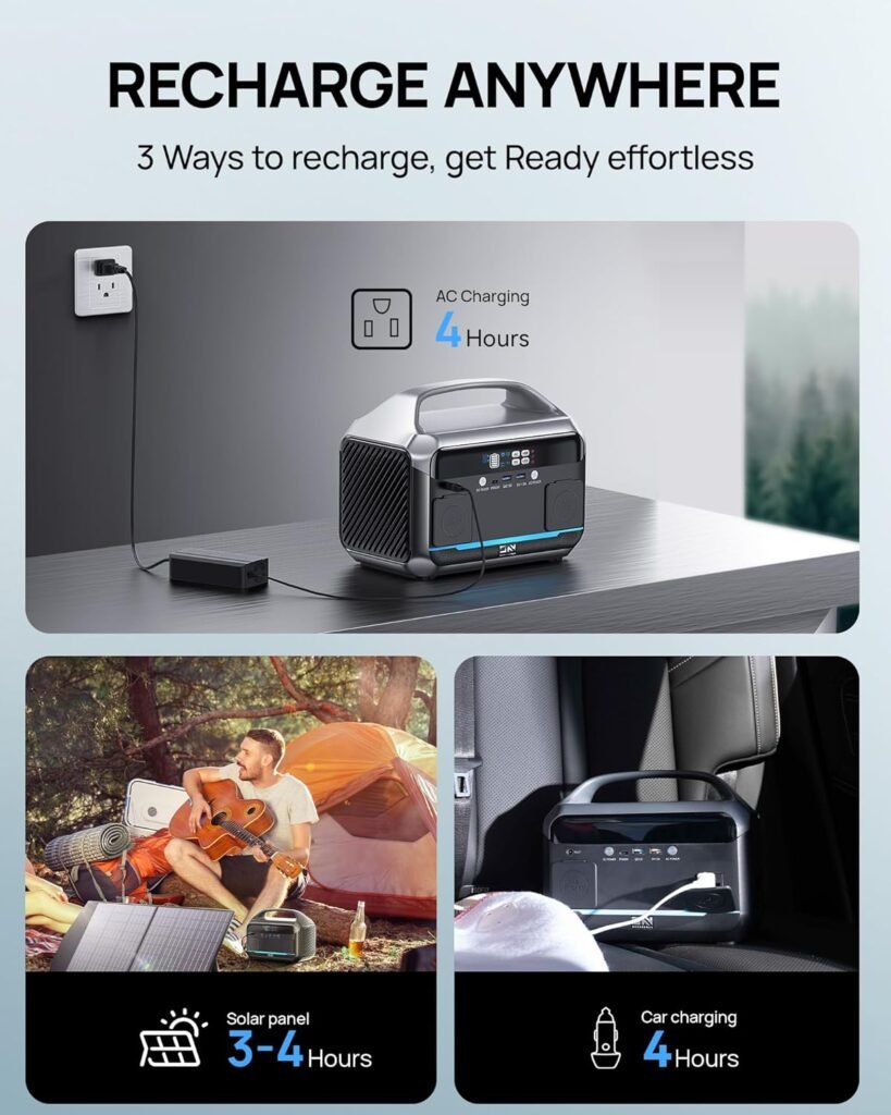 DARAN NEO300 300W Portable Power Station LiFePO4 Battery 268.8Wh(600W Surge) Portable Battery Power Generator with AC Outlet Fast Charge PD60W for Home Use Camping CPAP Backup Power Supply