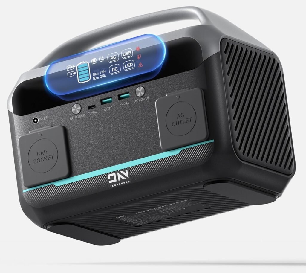 DARAN NEO300 300W Portable Power Station LiFePO4 Battery 268.8Wh(600W Surge) Portable Battery Power Generator with AC Outlet Fast Charge PD60W for Home Use Camping CPAP Backup Power Supply