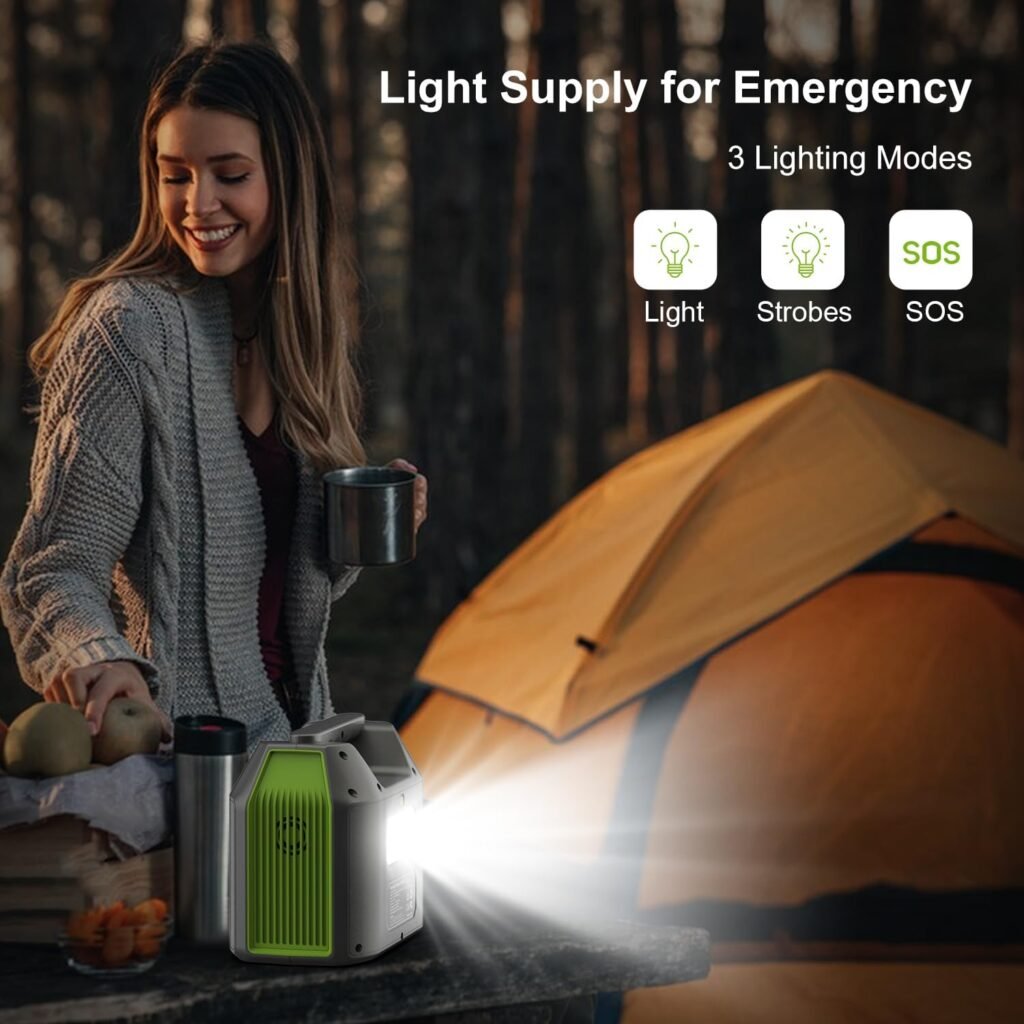 EnginStar Portable Power Station with 40W Solar Panel, 122.8Wh LiFePO4 Battery Backup, 38400mAh Solar Generator w/ 150W AC Outlet, 6 Outputs for Home Power Outages Outdoor Camping Emergency