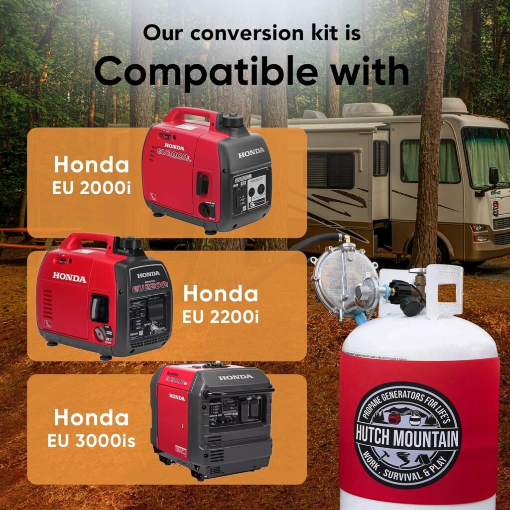Hutch Mountain Generator Propane Conversion Kit Honda EU2000i- Tri-fuel Conversion Kit for Propane, Gasoline  Natural Gas Generator - Backup Generator for Home, Generator Conversion Kit