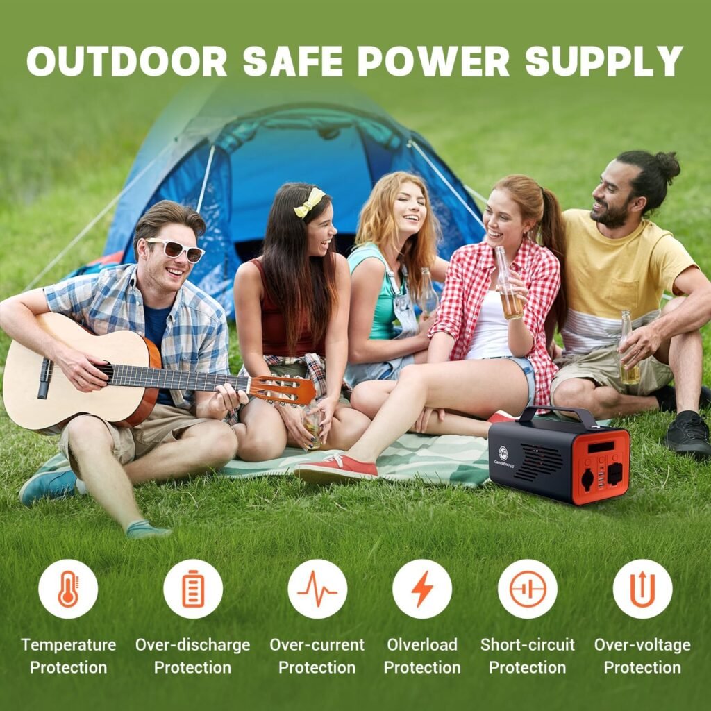 Lifepo4 Power Station 230Wh 200W LiFePO4 Power Generator Multiple Outlets AC Outlet PD 60W Stable Solar Generator for Home Trip Blackout Camping Gear Outdoor Emergency
