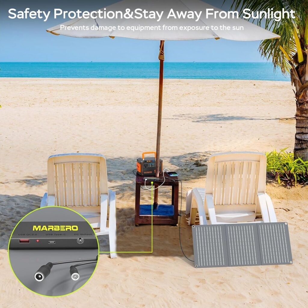 MARBERO 88.8Wh Solar Generator with Solar Panel and Detachable Power Hub
