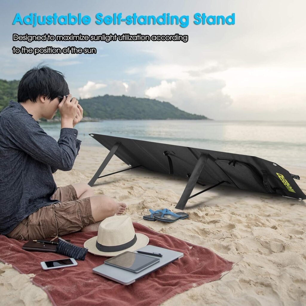 MARBERO Solar Generator 270W Peak Portable Power Station with Solar Panel Included Camping Power Supply 148Wh with Foldable Solar Panel 60W for Outdoor RV Fishing Emergency