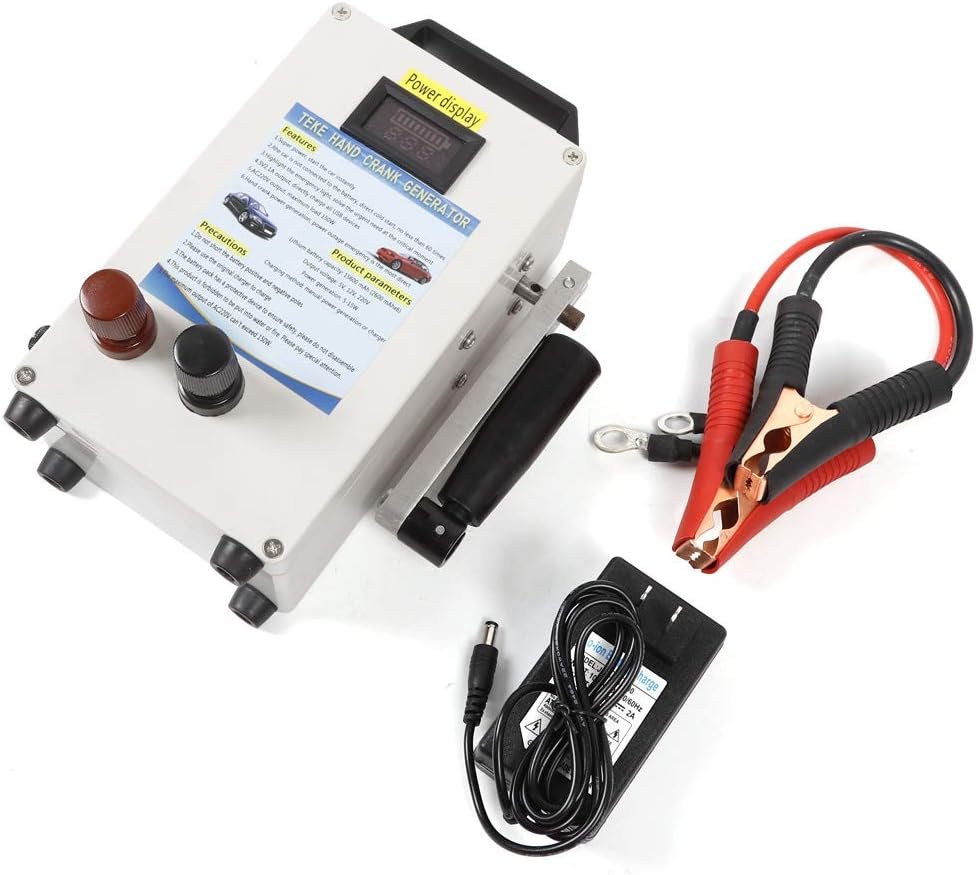 Portable Hand Crank Generator, Emergency Manual Generator, Emergency Power Supply Charger, 150W Power Station for Household and Outdoor Emergency