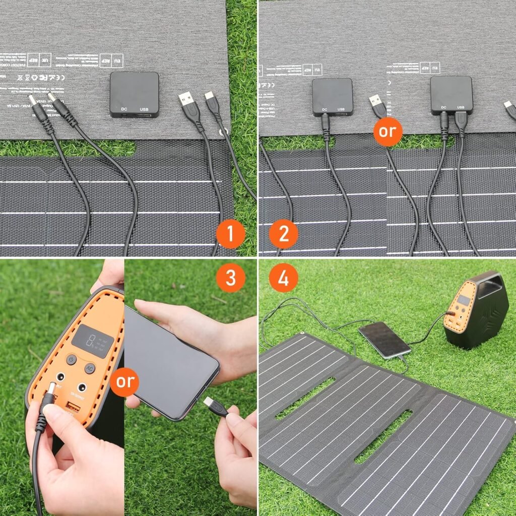 Portable Power Station 97Wh Power Bank 26400mAh Battery Pack Fasting Charging 150W AC  30W Portable Foldable Solar Panel Charger for Outdoor Camping 12 Volt Waterproof High Efficiency Solar Panel Kit