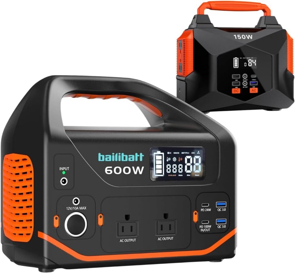 Portable Power Station Bundle 600W and 150W Generators for Home, Camping, and Emergency Use