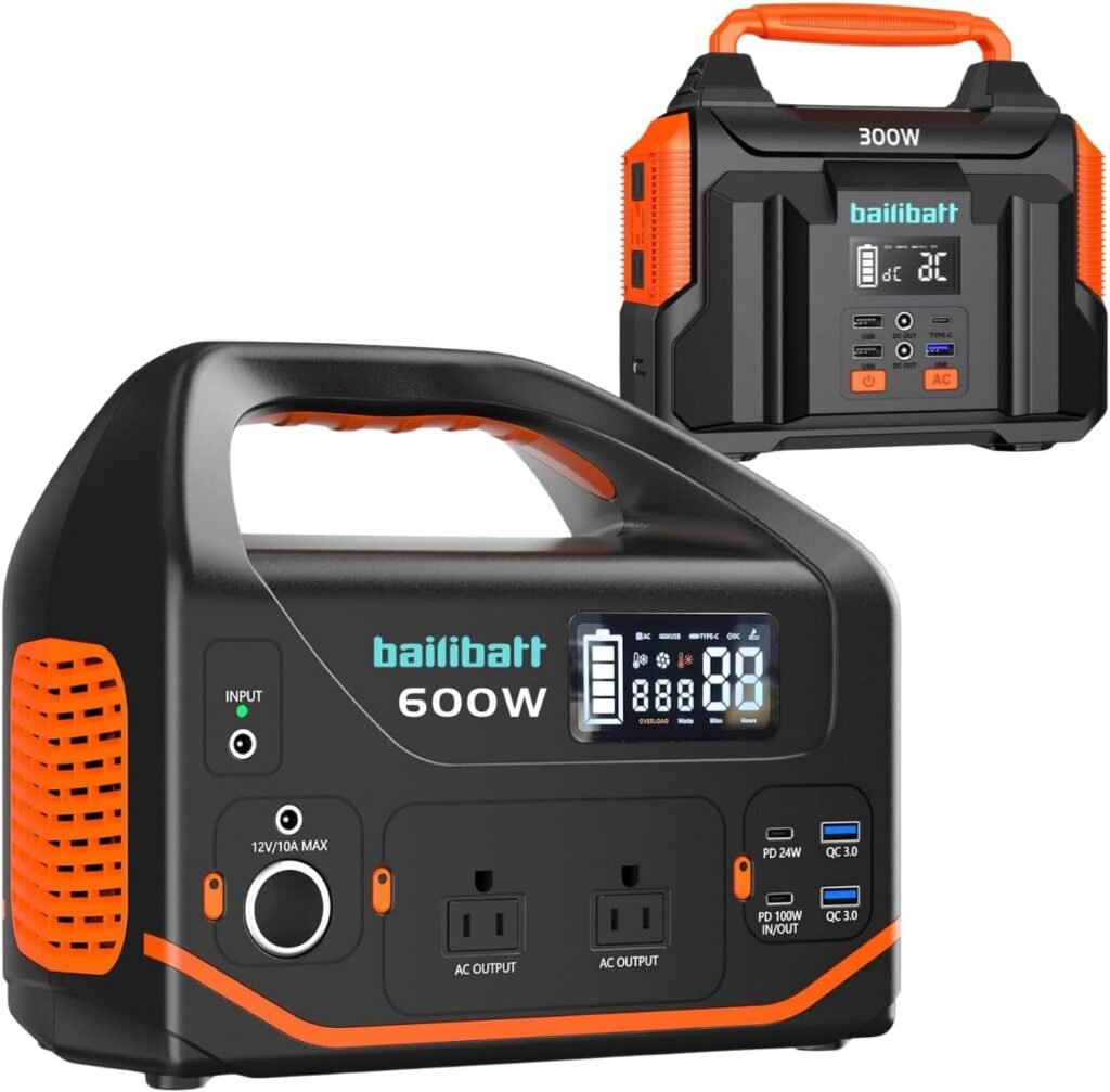 Portable Power Station Bundle 600W and 300W Generators for Home, Camping, and Emergency Use