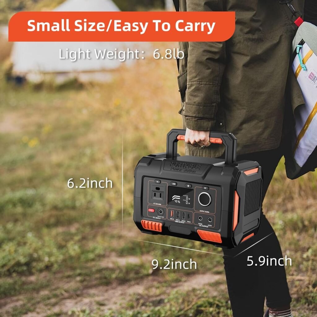 Portable Power Supply,Small Portable Power Station 300W 288wh,110V Pure Sine Wave AC Outlet,Li-Ion Battery Mobile Power for Outdoor Camping/Travel/RV/Home Backup/Emergencies