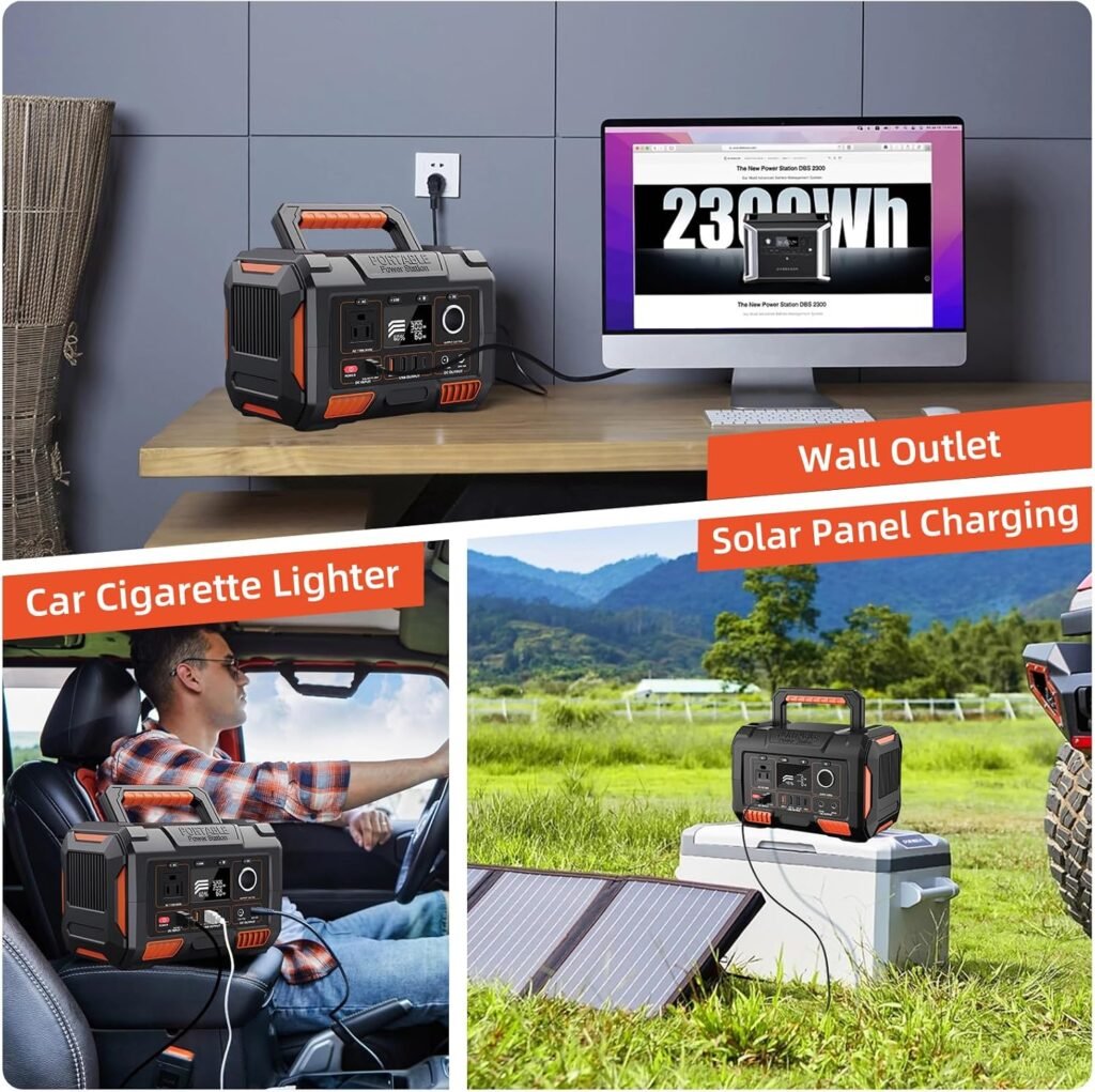 Portable Power Supply,Small Portable Power Station 300W 288wh,110V Pure Sine Wave AC Outlet,Li-Ion Battery Mobile Power for Outdoor Camping/Travel/RV/Home Backup/Emergencies