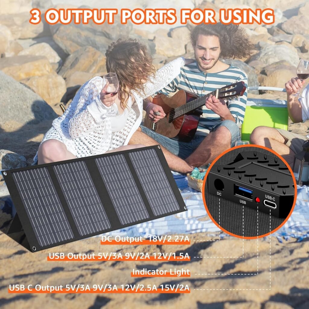 Solar Powered Generator 500W Rated, Portable Solar Generator Power Station with Solar Panels 40W Included, 296Wh Solar Power Bank with AC Outlet 110V for Home Use Camping Outdoor Adventure