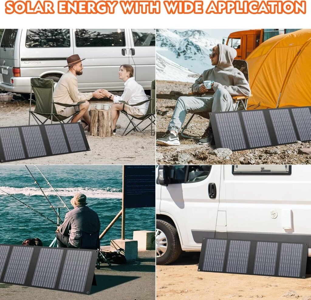 Solar Powered Generator 500W Rated, Portable Solar Generator Power Station with Solar Panels 40W Included, 296Wh Solar Power Bank with AC Outlet 110V for Home Use Camping Outdoor Adventure