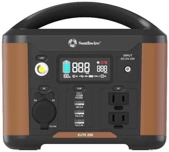 Southwire Elite 500 Series, 515Wh Backup Lithium Battery, 120V/500W Pure Sine Wave AC Outlet, Solar Generator (Solar Panel Not Included) for Home Backup Power, Emergency Power, Camping and more