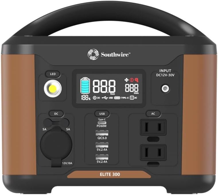 Southwire Elite 500 Series, 515Wh Backup Lithium Battery, 120V/500W Pure Sine Wave AC Outlet, Solar Generator (Solar Panel Not Included) for Home Backup Power, Emergency Power, Camping and more