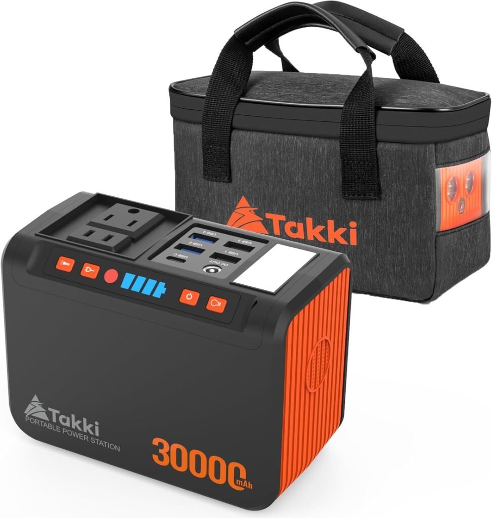 Takki Portable Power Station 111Wh with Carrying Case Bag for Camping Emergency Outdoor Home Use