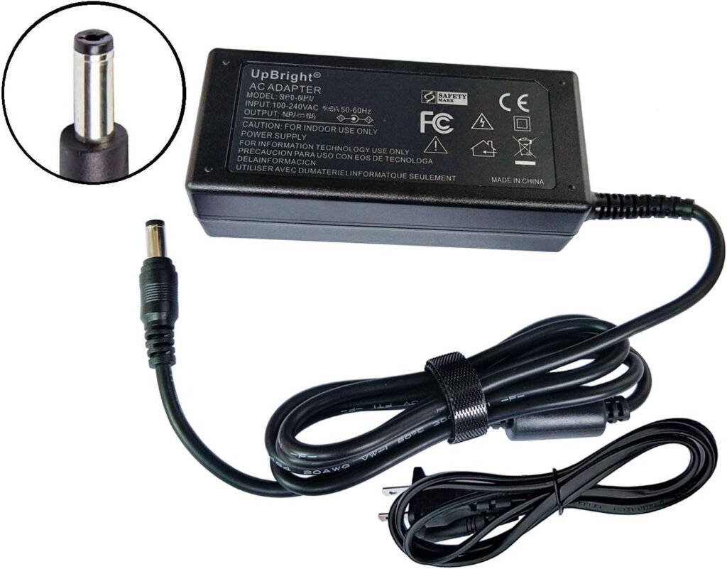 UpBright 19V AC/DC Adapter Compatible with TrekPow G300 G-300 350W Peak Portable Lithium Li-ion Battery Emergency Power Bank Station 296WH 80000mAh Solar Generator 12-25V 19VDC 3.42A Supply Charger