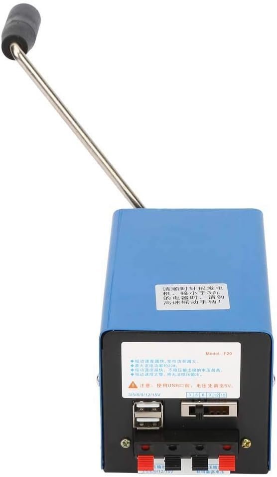 Walfront 20W Portable High Power Hand-cranked Charging Generator USB Charging Outdoor Emergency Dynamotor, Dynamo