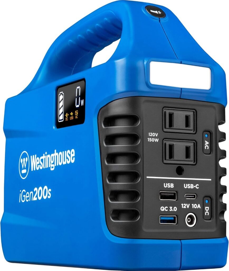 Westinghouse 194Wh 300 Peak Watt Portable Power Station and Solar Generator  Portable 60W Solar Panel for Portable Power Stations, iPhone, iPad, Tablets, Laptop
