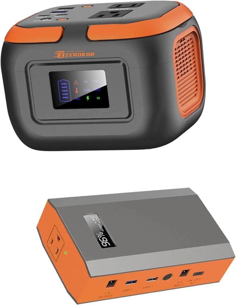 ZeroKor 120W Portable AC Power Bank Generator with 65W Portable Power Bank, Portable Power Station for Home Use Camping RV Travel Emergency Van Life