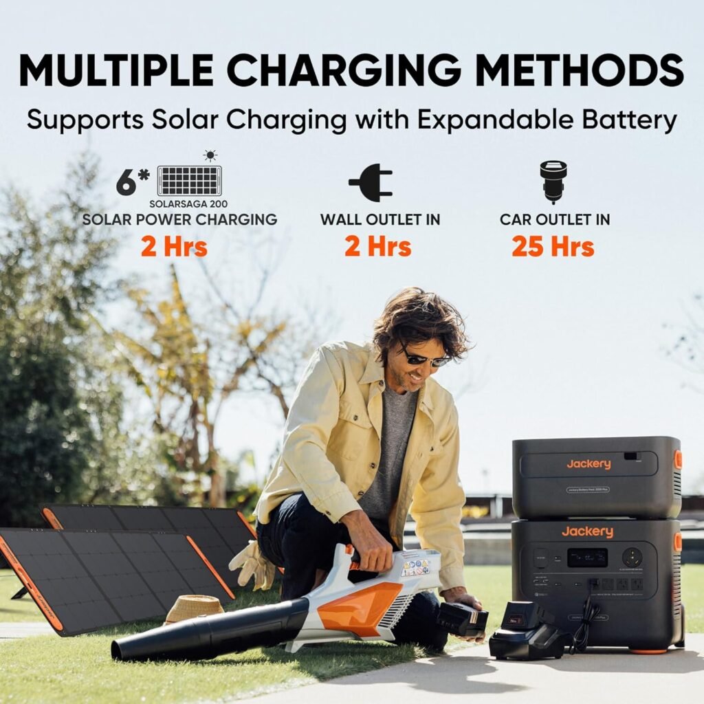 Jackery Explorer 2000 Plus Kit(6kWh), 2 Expandable Battery, 6128 Wh LiFePO4 Battery with 3000W Output for Outdoor RV Camping and Home Emergency