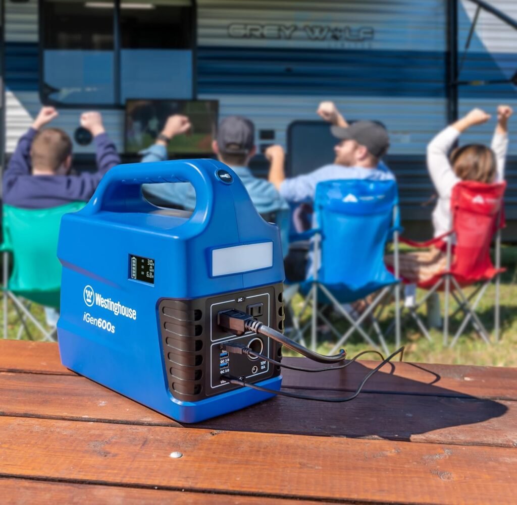 Westinghouse 592Wh 1200 Peak Watt Portable Power Station and Solar Generator, Pure Sine Wave AC Outlet, Backup Lithium Battery For Camping, Home, Travel, Indoor/Outdoor Use (Solar Panel Not Included)