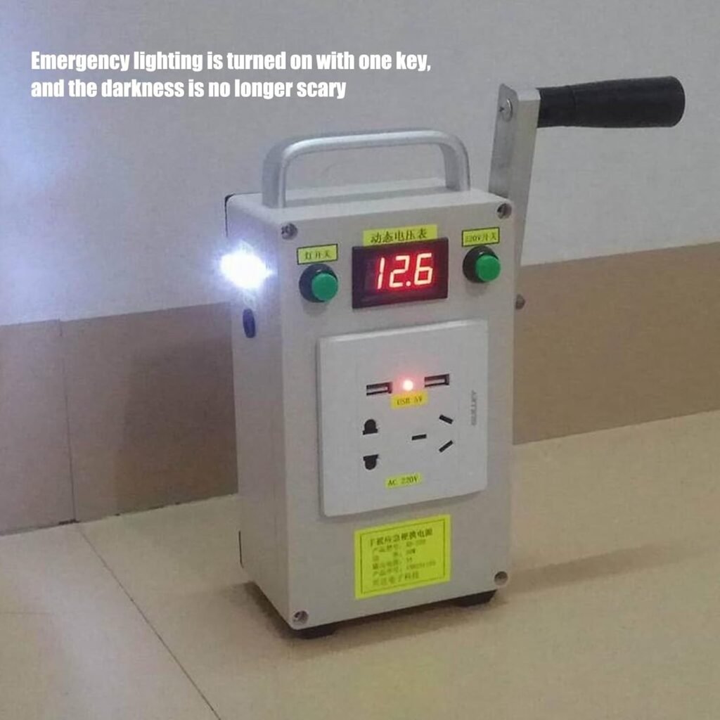 220V 12V 5V Hand-cranked Generator 20W Outdoor Portable Multi-function Hand-cranked Generator With Socket USB Hand-cranked Generator Multi-function Output Camping Outdoor Home