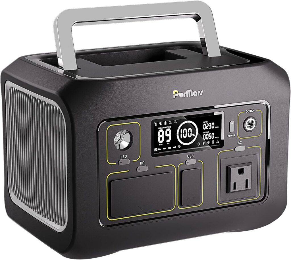 300W Portable Power Station (Peak 600W),Solar Power Station 288Wh,110V, Small Generator with USB PD60W,AC Outlet,lifepo4 Power Station for Outdoor Camping Home Power Outage Emergency CPAP 90000mAh