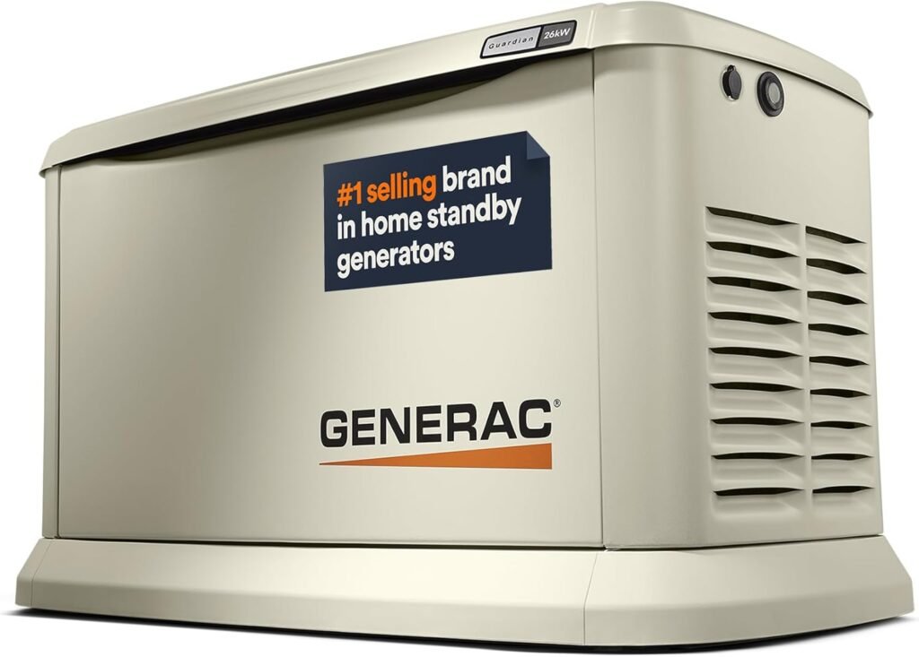 Generac 69981 7.5kW Powerpact Home Standby Generator with 50-Amp Lightweight Transfer Switch - Power Home Essentials - Reliable and Long-Life Operation - Digital Controller with LED Indicators