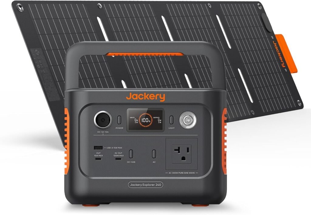 Jackery Explorer 240 v2 Portable Power Station 2024 New Version, 256Wh LiFePO4 Battery with 300W AC/100W USB-C Output, 1Hr Fast Charging, Versatile Scenarios-Outdoor/Camping/RV/Travel/Emergency Backup