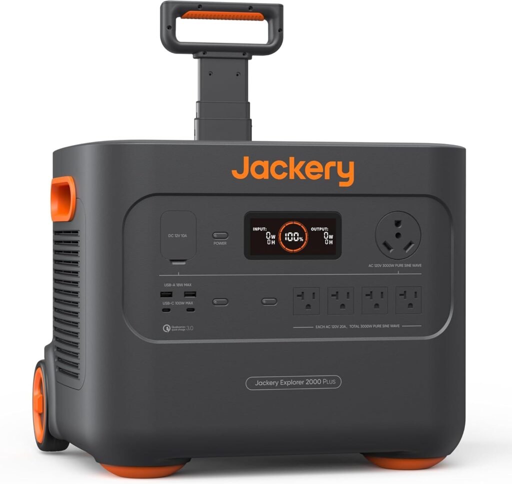 Jackery Portable Power Station Explorer 2000 Plus, 2042Wh Solar Generator, Compatible with Solar Panel for Outdoor RV Camping  Emergency (Renewed)