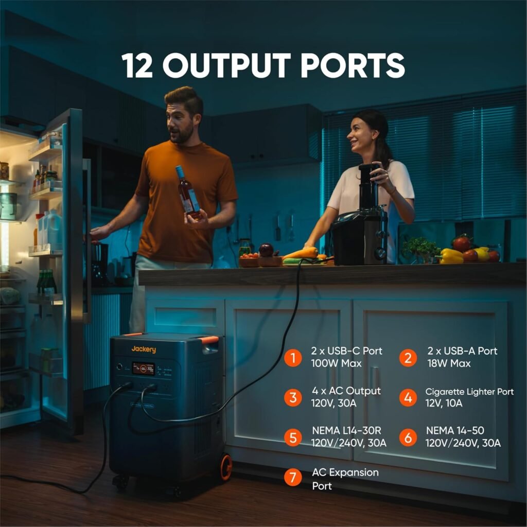 Jackery Solar Generator 5000 Plus Portable Power Station with 2x 500W Solar Panels and Smart Transfer Switch, 5040Wh Power Station, 7200W AC Output Solar Generator for Home Use, Emergency Backup