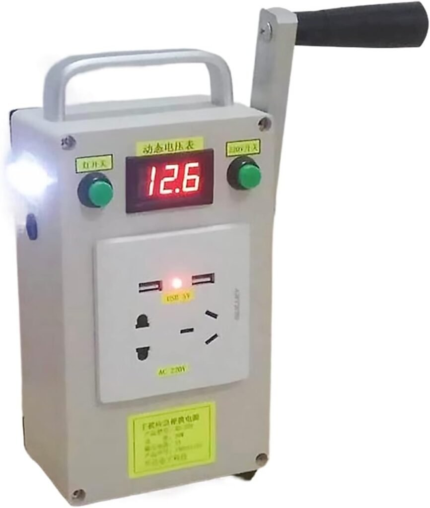 Portable Multifunctional Hand Generator USB Charging Generator Charger Output 220V 12V 5V Hand Generator Camping Outdoor Home