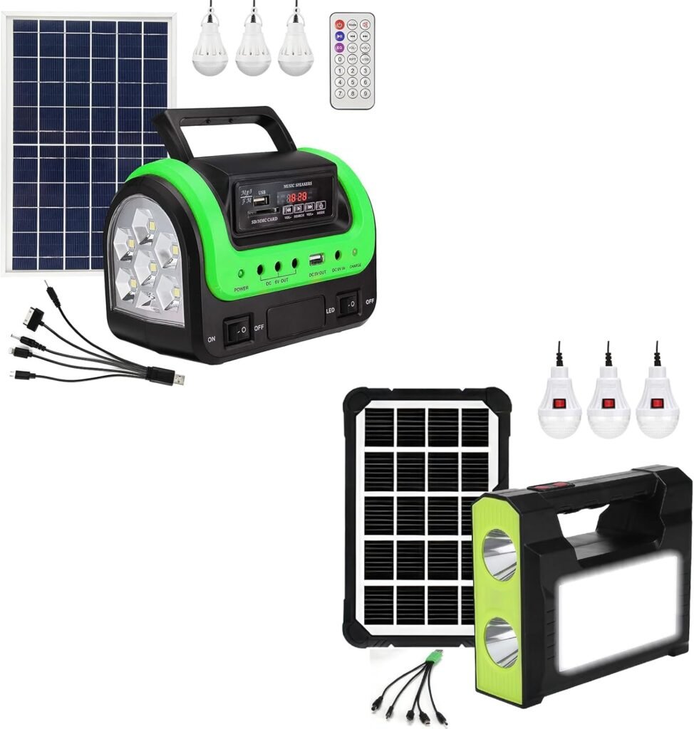 Solar Generator - Portable with Panel, Solar Power Generators Station Flashlight, Emergency Powered for Home Use Camping Hunting Emergency